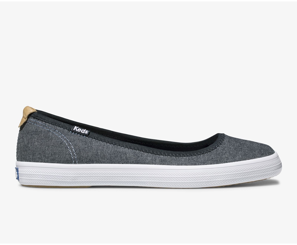 Keds Slip Ons Damen Navy - Bryn Chambray - JHI-408376